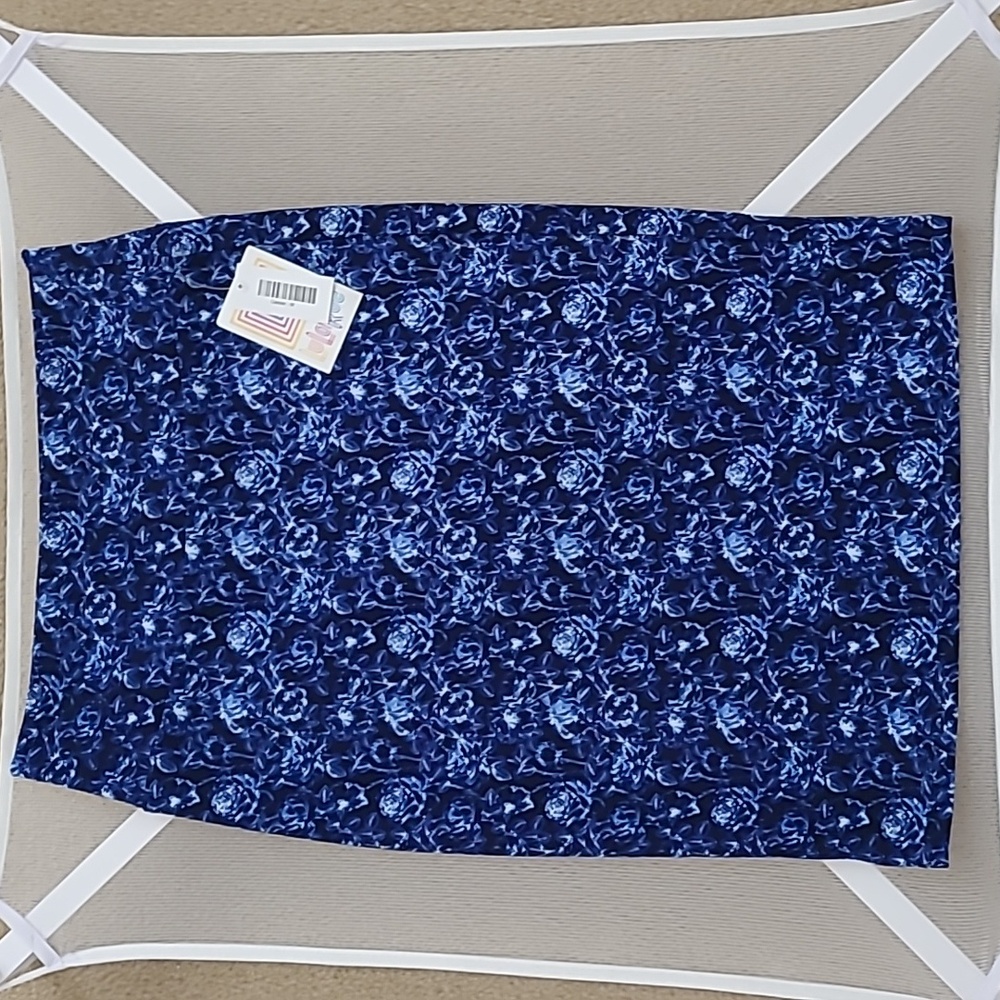 LULAROE Cassie Blue Pencil Skirt Knee-Length Workwear Size M
